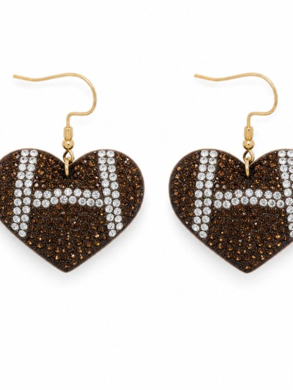 Rhinestone Plush Football Earrings - Football Mom - Game Day Earrings